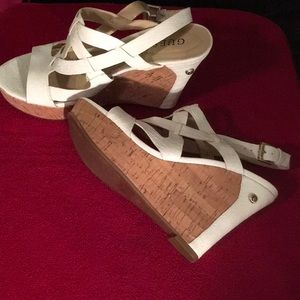 Guess Cork Wedge Sandals Size 7 1/2